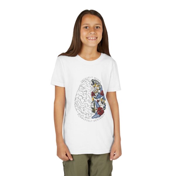 Youth Short Sleeve Tee - Uniquely Wired Brain Design - Image 3