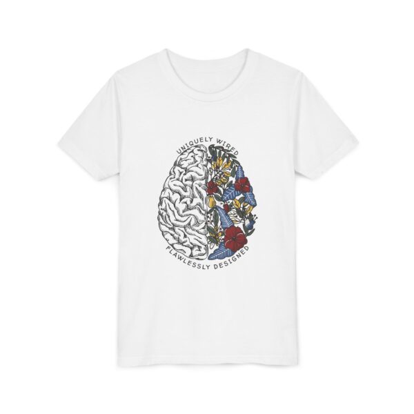 Youth Short Sleeve Tee - Uniquely Wired Brain Design